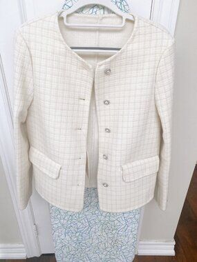 New 100% Wool Hand Made Tweed Short Coat Jacket